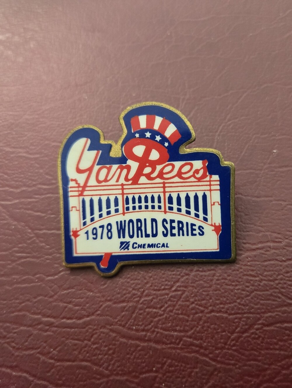 MLB Yankees 1978 World Series Enamel Pin - Red White Blue